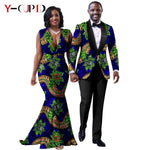 African Mermaid Dress & Matching Men’s Suit Set – Dashiki Couple Outfit for Weddings and Special Events - Free Delivery Worldwide only at Flexi Africa