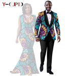 African Mermaid Dress & Matching Men’s Suit Set – Dashiki Couple Outfit for Weddings and Special Events - Free Delivery Worldwide only at Flexi Africa