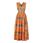 African National Sexy Sleeveless Women Dress Fashion Off Back Print Lady Party Dresses Vintage Casual Long Dress Africa Clothing - Free Delivery Worldwide only at Flexi Africa