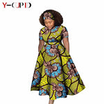 African Print Couple Matching Set – Women’s Long Dress & Men’s Dashiki Pant Outfit - Free Delivery Worldwide only at Flexi Africa