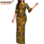 African Print Dashiki Bodycon Maxi Dress – Half Sleeve Ankara Party Wear - Free Delivery Worldwide only at Flexi Africa