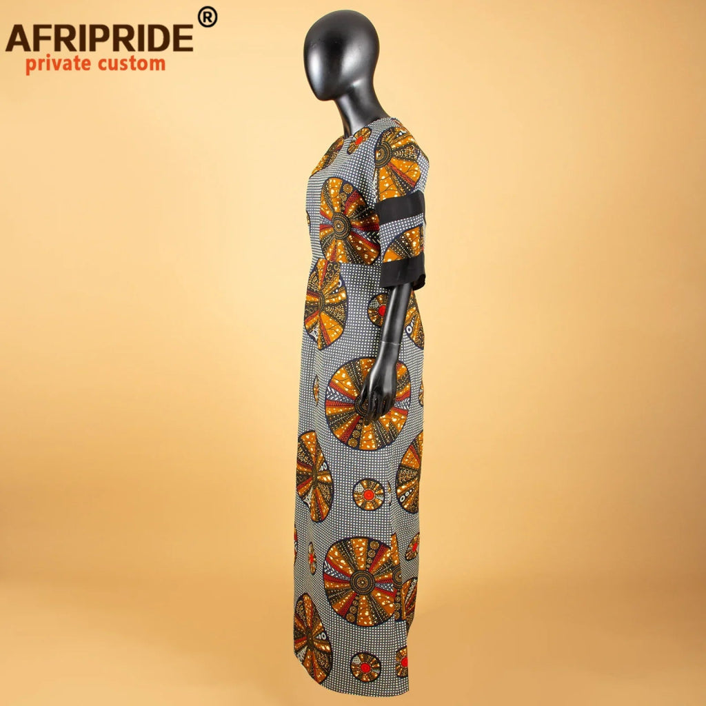 African Print Dashiki Bodycon Maxi Dress – Half Sleeve Ankara Party Wear - Free Delivery Worldwide only at Flexi Africa