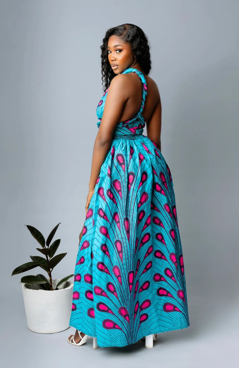 African Print Dhali Infinity Dress | Versatile Kente & Ankara Fashion - Free Delivery Worldwide only at Flexi Africa