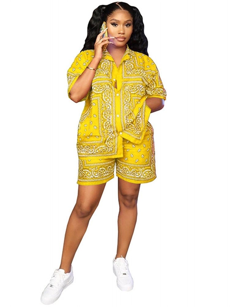 African Print Elastic Bazin 2PC for Women - Baggy Shorts and Dashiki Famous Suit with Style Outfit for Ladies - Free Delivery