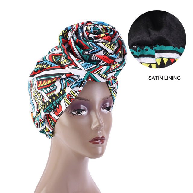 African Print Stretch Bandana Head Wrap Floral Ankara Dashiki Women - Free Delivery Worldwide only at Flexi Africa