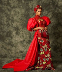 African prom dress, Ankara wedding gown, Ankara gown - Free Delivery Worldwide only at Flexi Africa