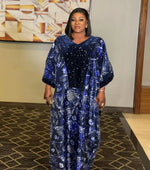 African Sequin Ankara Dress for Women – Traditional Chic Evening Gown - Free Delivery Worldwide only at Flexi Africa