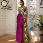 African Sleeveless Off - Shoulder Maxi Dresses for Women | High - Waist Ankara Party Wear - Free Delivery Worldwide only at Flexi Africa