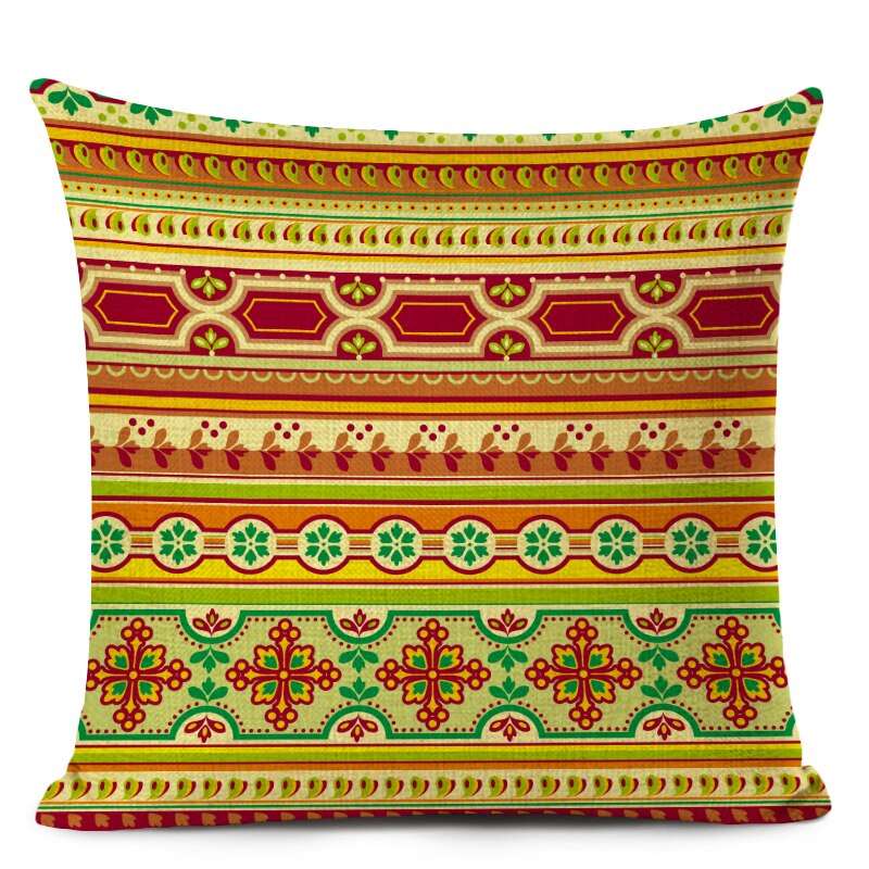 African Style Cushion Cover Tribal Geometric Pattern Decorative Linen Pillow Case Cover for Sofa Home Decor - Flexi Africa