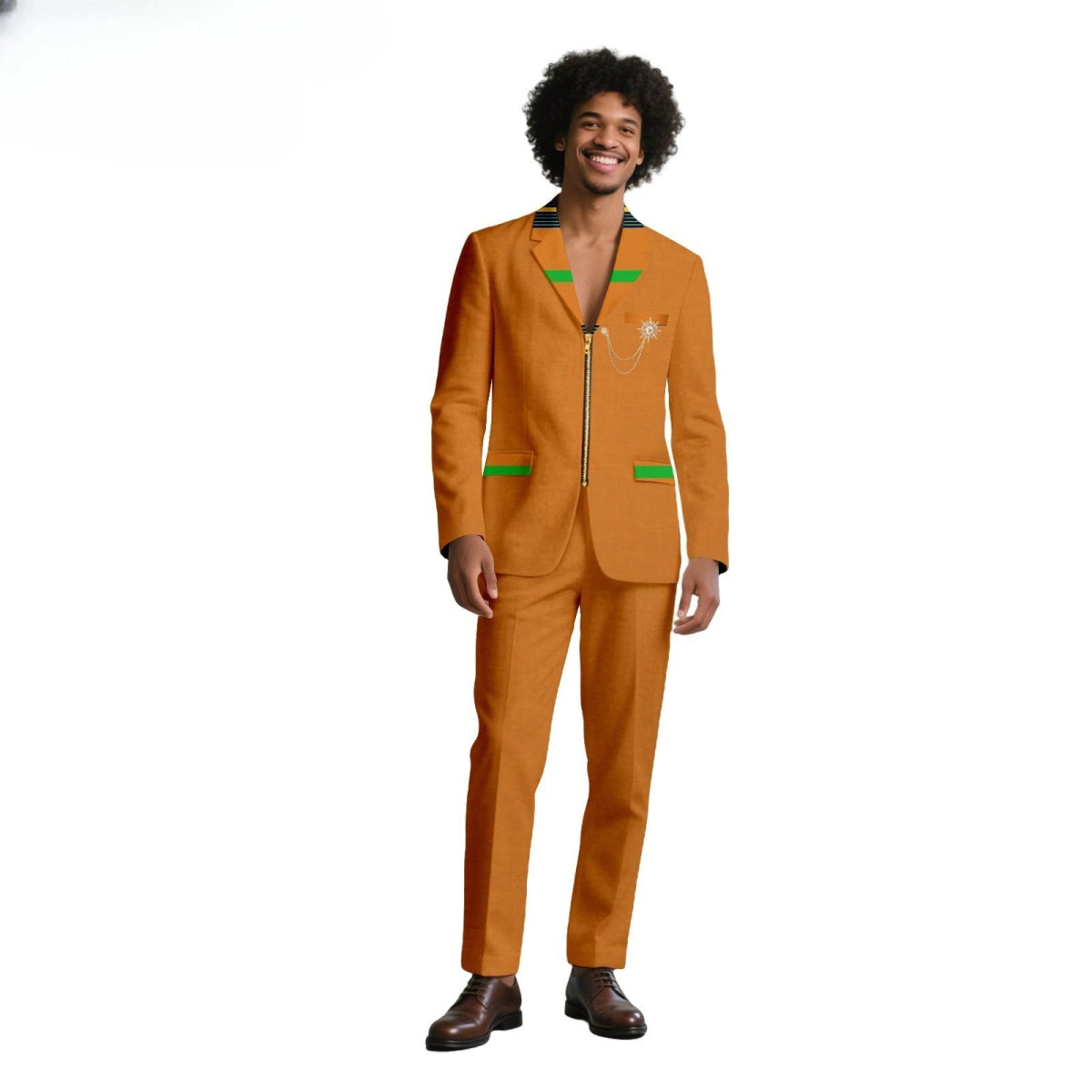 African Suits for Men Traditional Wedding Designed Slim Fit Jacket Pants Set with Breastbin High Quality Suit Mens Clothes - Free Delivery Worldwide only at Flexi Africa