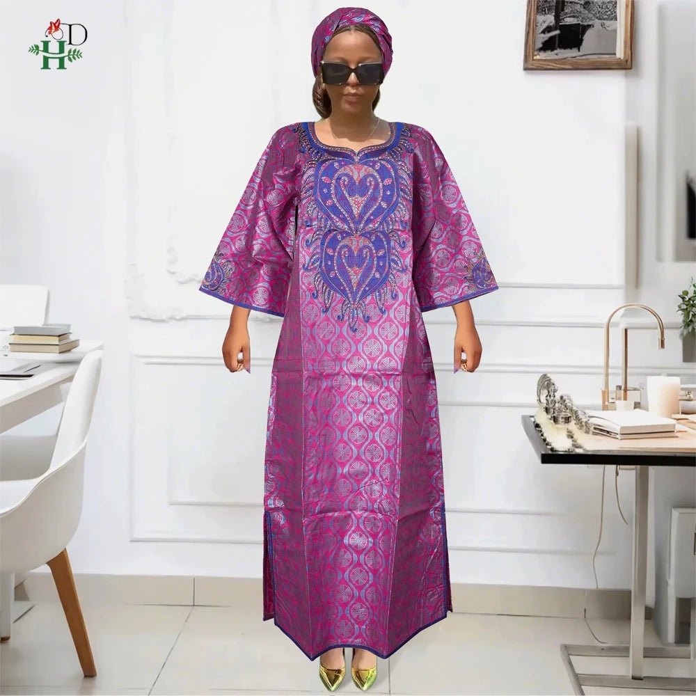 African Traditional Dress for Women – Kanga Dashiki Bazin Robe, Elegant Evening & Party Wear - Free Delivery Worldwide only at Flexi Africa