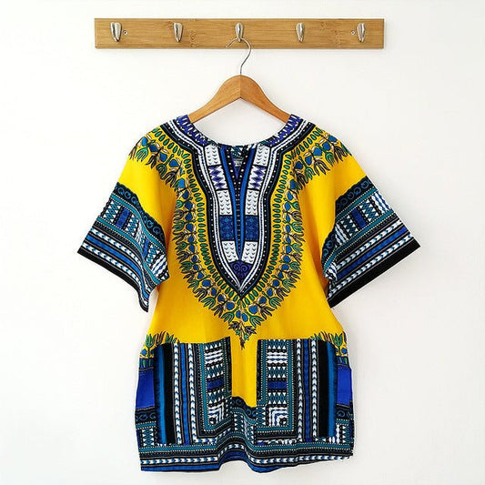 African Traditional Print Cotton Dashiki T-shirts Fashion Clothing - Flexi Africa - Flexi Africa offers Free Delivery