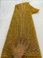 African Various Lace Fabric – Premium Handmade Beaded Embroidery for Elegant Dresses - Free Delivery only at Flexi Africa