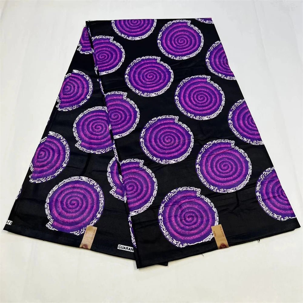 African Wax Fabric Black & White – 100% Cotton Wax Print Pagne, 6 Yards - Free Delivery Worldwide only at Flexi Africa