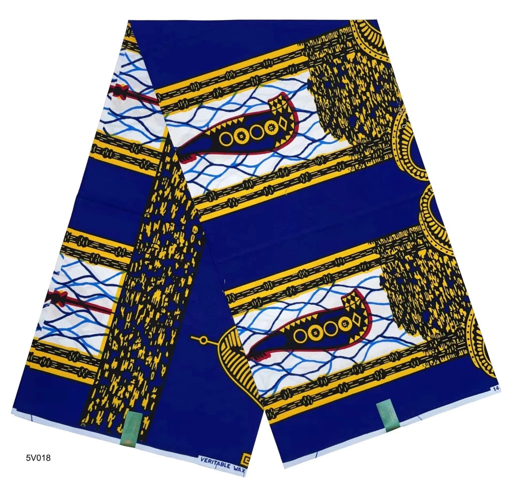 African Wax Fabric Black & White – 100% Cotton Wax Print Pagne, 6 Yards - Free Delivery Worldwide only at Flexi Africa