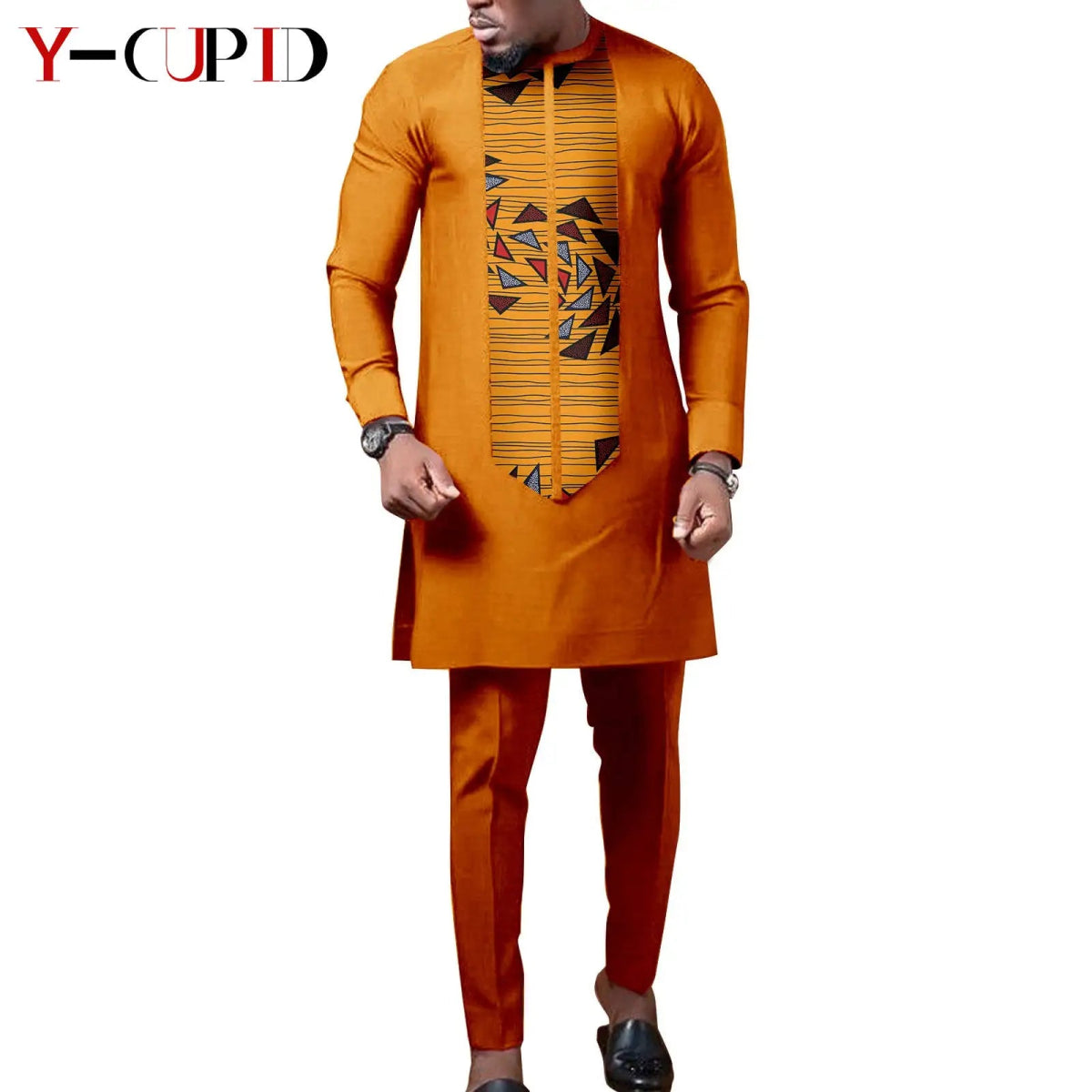 African Wedding Couple Set – Women’s Dashiki Print Dress & Men’s Kaftan Top and Pant Outfit - Free Delivery Worldwide only at Flexi Africa