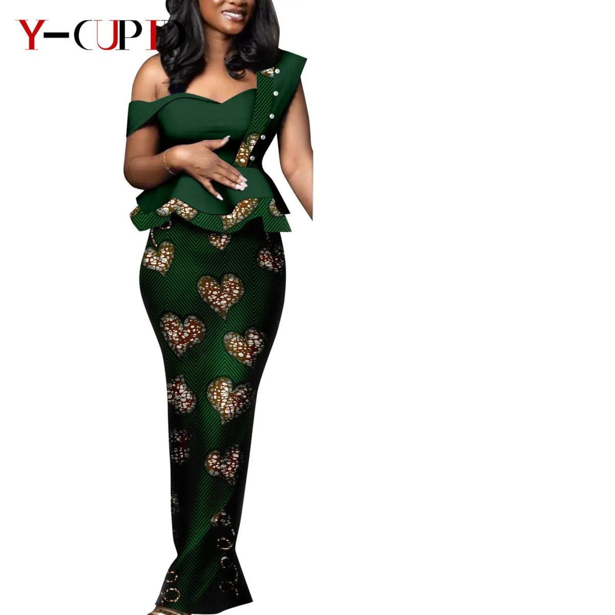 African Wedding Couple Set – Women’s Dashiki Print Dress & Men’s Kaftan Top and Pant Outfit - Free Delivery Worldwide only at Flexi Africa