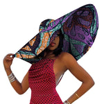 African Women Hat Summer Beach Hats Large Brim Sun Protection Fashion Ankara Cap Hat Customized Product - Free Delivery Worldwide only at Flexi Africa