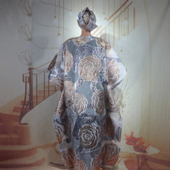 African Women’s 2PC Dress Set with Matching Headscarf – Ethnic Wear - Free Delivery Worldwide only at Flexi Africa