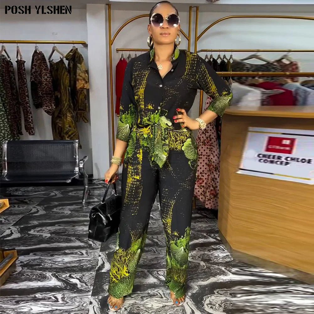 African Women’s 2PC Pant Set – Stylish Summer Matching Outfit Collection - Free Delivery Worldwide only at Flexi Africa