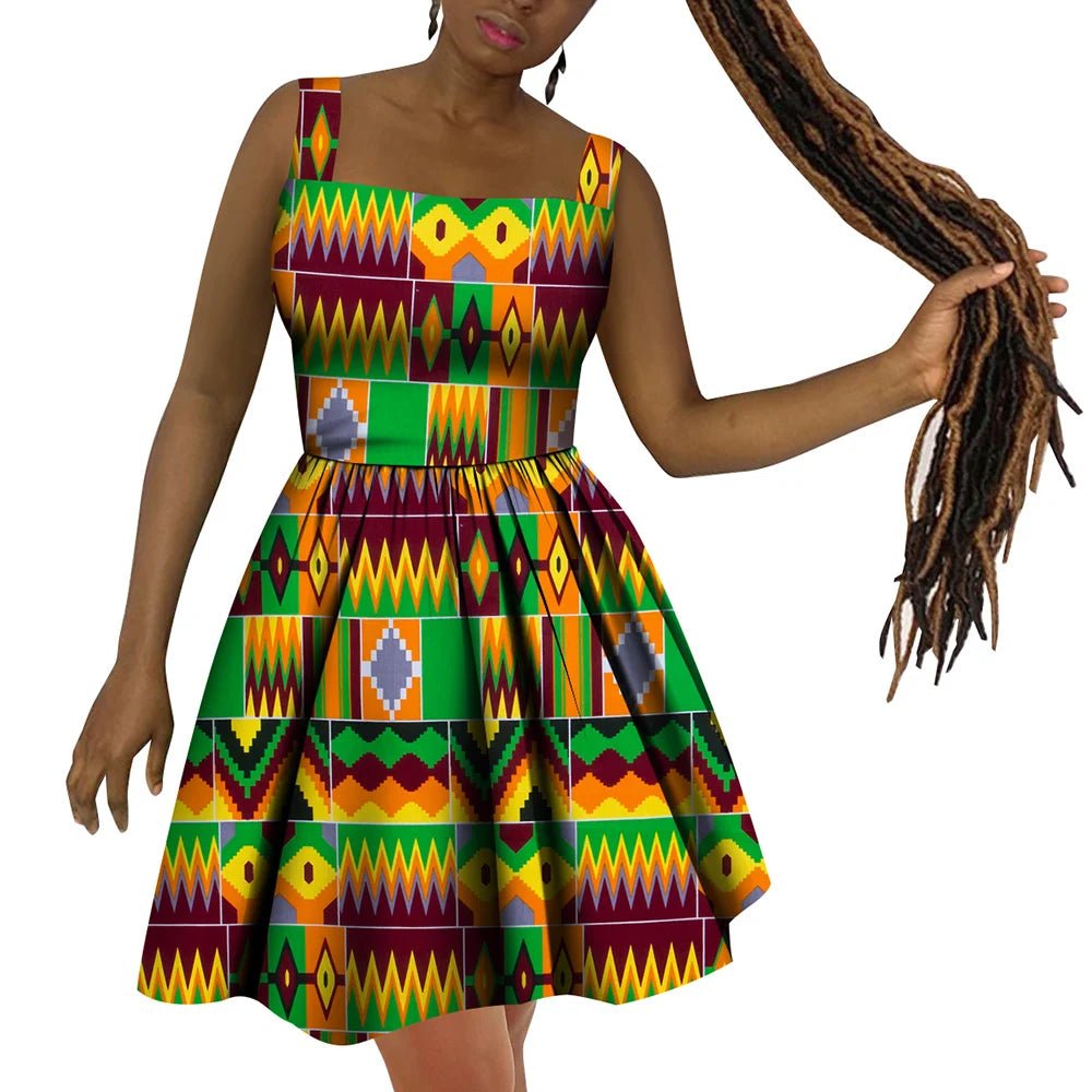African Women’s Dress – Elegant Dashiki Wax Print Plus Size Dress, Traditional African Style Clothing - Free Delivery Worldwide only at Flexi Africa