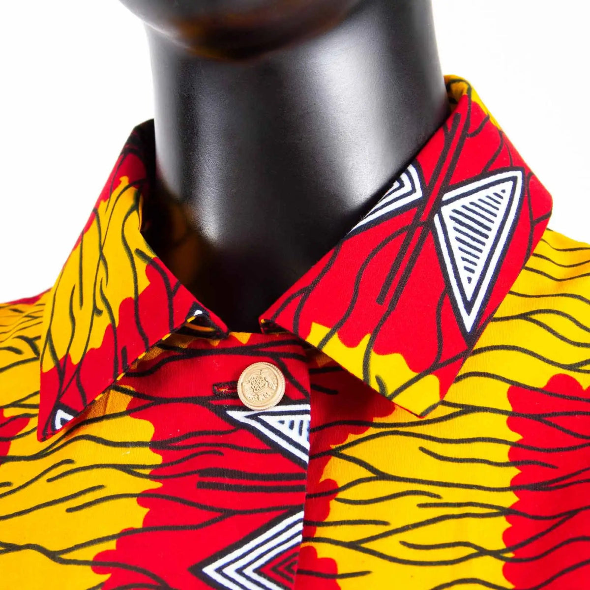 African Women’s Dress – Elegant V - Neck Short Sleeve High - Waist Formal Dress - Free Delivery Worldwide only at Flexi Africa