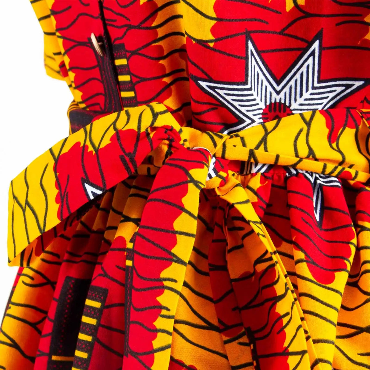 African Women’s Dress – Elegant V - Neck Short Sleeve High - Waist Formal Dress - Free Delivery Worldwide only at Flexi Africa