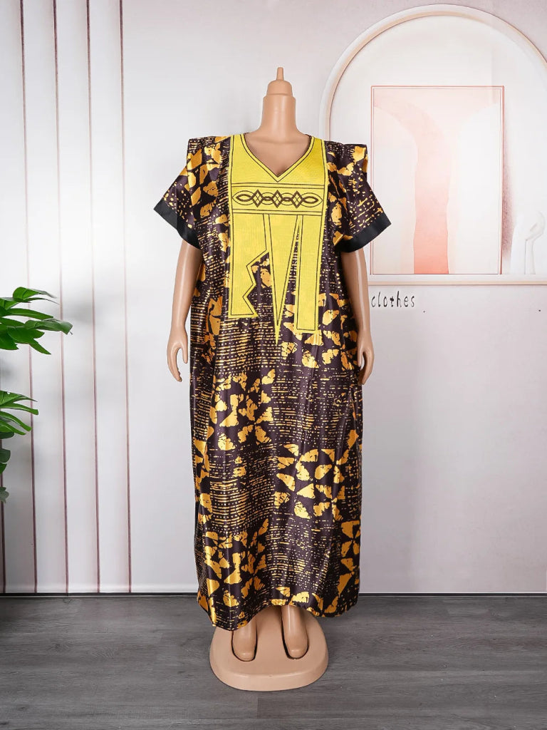 African Women’s Traditional Maxi Dress – Dashiki Ankara Kaftan Abaya Style Long Gown - Free Delivery Worldwide only at Flexi Africa