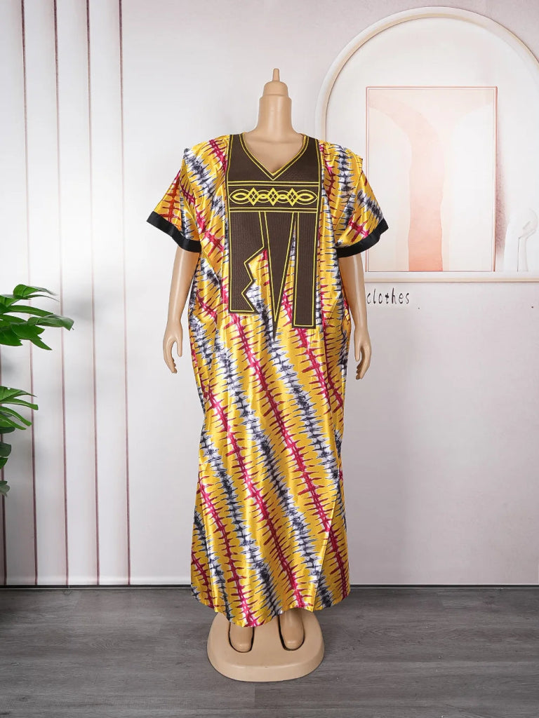 African Women’s Traditional Maxi Dress – Dashiki Ankara Kaftan Abaya Style Long Gown - Free Delivery Worldwide only at Flexi Africa