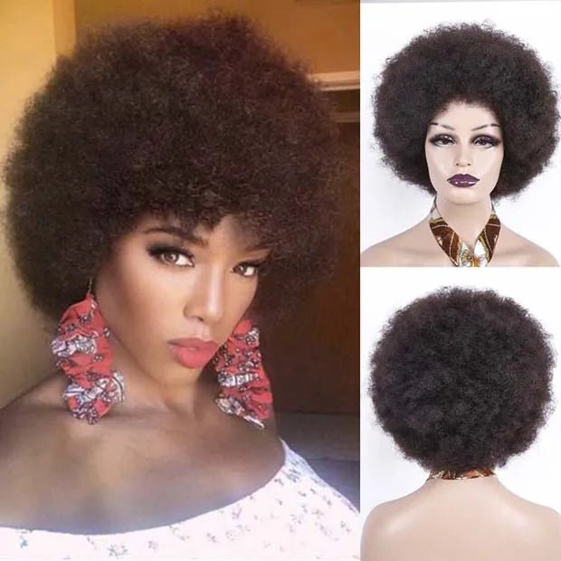 Afro Kinky Curly Synthetic Wig for Black Women - Free Delivery Worldwide only at Flexi Africa