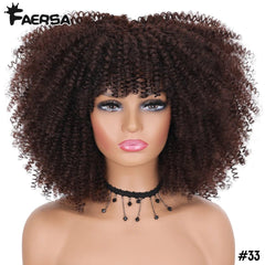 Afro Kinky Curly Wig for Black Women - Short, Synthetic, Blonde, Red, Ombre, Glueless, High - Temperature Cosplay Wigs - Free Delivery Worldwide only at Flexi Africa