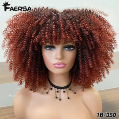 Afro Kinky Curly Wig for Black Women - Short, Synthetic, Blonde, Red, Ombre, Glueless, High - Temperature Cosplay Wigs - Free Delivery Worldwide only at Flexi Africa