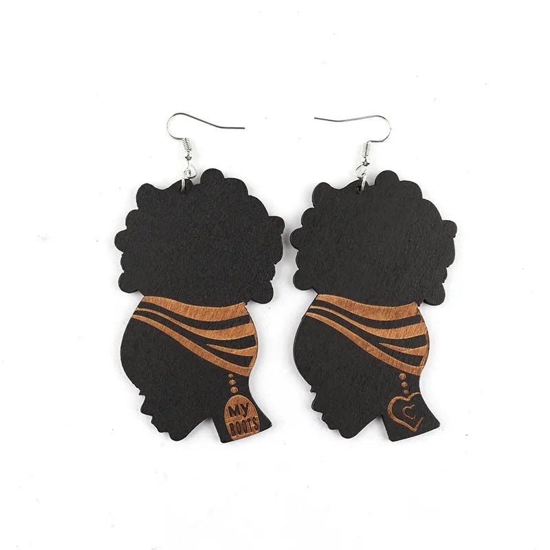 Afrocentric Wooden Earrings: Embrace Your Roots with 'My Root' Collection - Flexi Africa - Free Delivery www.flexiafrica.com