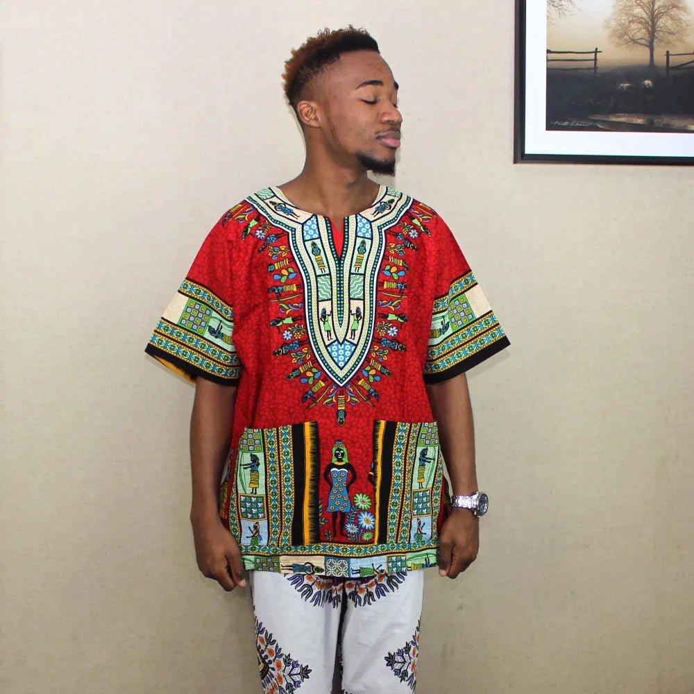 Authentic African Dashiki T-shirt: Traditional Print in 100% Cotton - Flexi Africa - Free Delivery www.flexiafrica.com