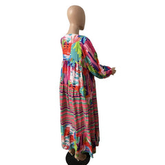 Autumn New African Dresses For Women Vetement Femme Dashiki Abaya Print Maxi Dress Africa Clothes Dashiki Ankara Dresses - Free Delivery Worldwide only at Flexi Africa