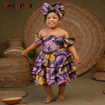 Bazin Riche African Ankara Party Dress for Girls – Multilayer Ruffle Design - Free Delivery Worldwide only at Flexi Africa