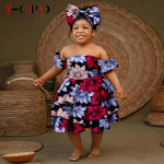 Bazin Riche African Ankara Party Dress for Girls – Multilayer Ruffle Design - Free Delivery Worldwide only at Flexi Africa