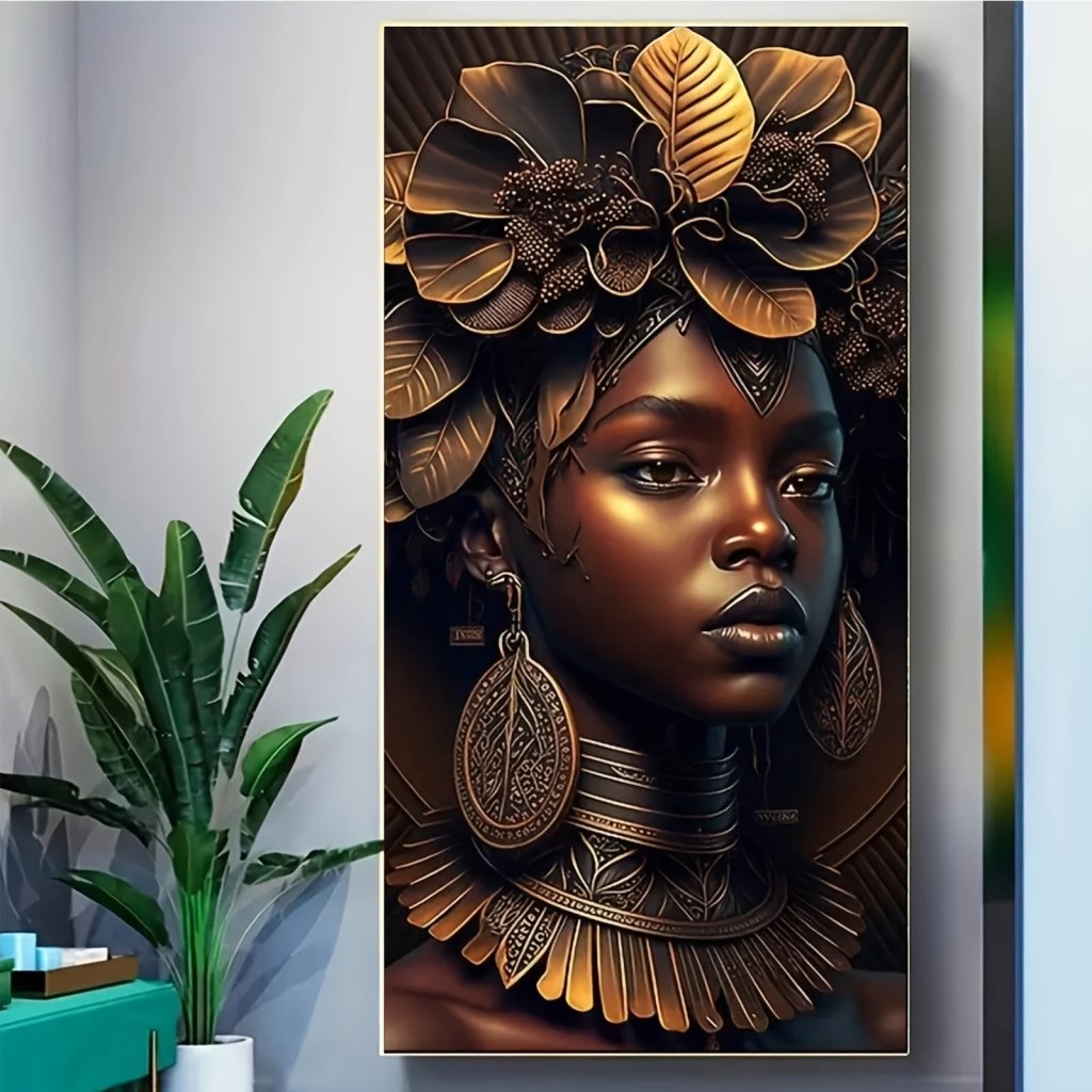 Beginner’s Delight: Large 5D African Woman Diamond Art Kit (40x70CM) - Free Delivery Worldwide only at Flexi Africa