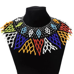 Bohemian Multicolored Beaded Choker: Vibrant Tribal Necklace for Women's Party Wear - Flexi Africa - www.flexiafrica.com