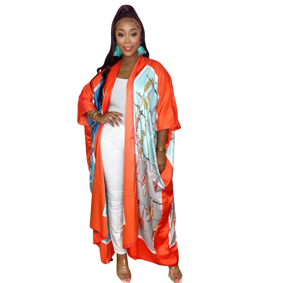 Bohemian Printed Beach Cover Up Kimono for Women - Vintage Style Bikini and Bathing Suit Wraps - Free Delivery Worldwide only at Flexi Africa