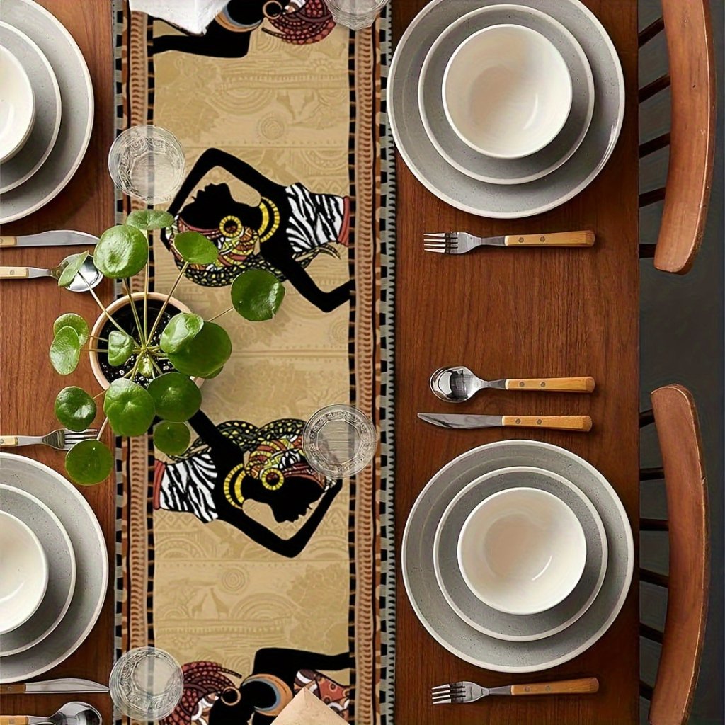 Boho Chic African - Inspired Table Runner – Rectangle Farmhouse Knit Decor - Free Delivery Worldwide only at Flexi Africa