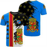 Congo Coat of Arms Graphic T-Shirt – Men’s & Kids’ 3D Print Summer Short Sleeve Casual Top - Free Delivery Worldwide only at Flexi Africa