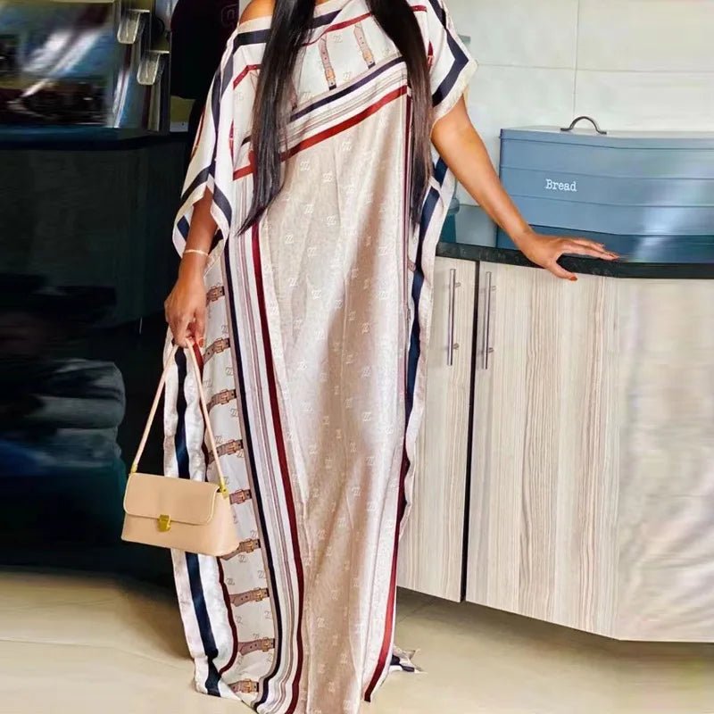 Dashiki Abaya Print Dress: Oversized Design with Matching Scarf for Women - Free Delivery Worldwide only at Flexi Africa