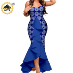 Dashiki African Couple Wedding Set – Women’s Mermaid Dress & Matching Men’s Bazin Riche Shirt and Pants - Free Delivery