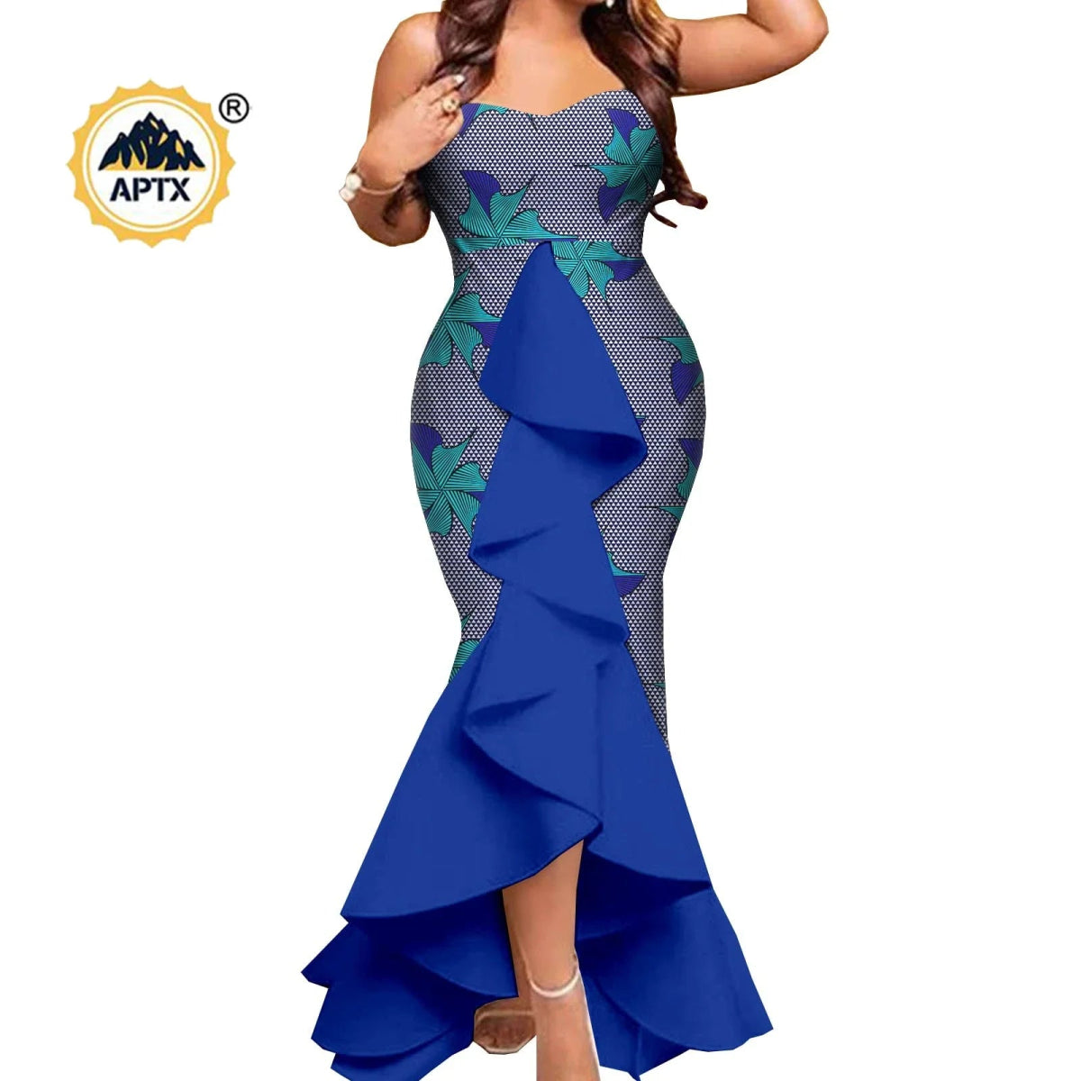 Dashiki African Couple Wedding Set – Women’s Mermaid Dress & Matching Men’s Bazin Riche Shirt and Pants - Free Delivery