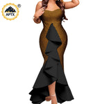 Dashiki African Couple Wedding Set – Women’s Mermaid Dress & Matching Men’s Bazin Riche Shirt and Pants - Free Delivery