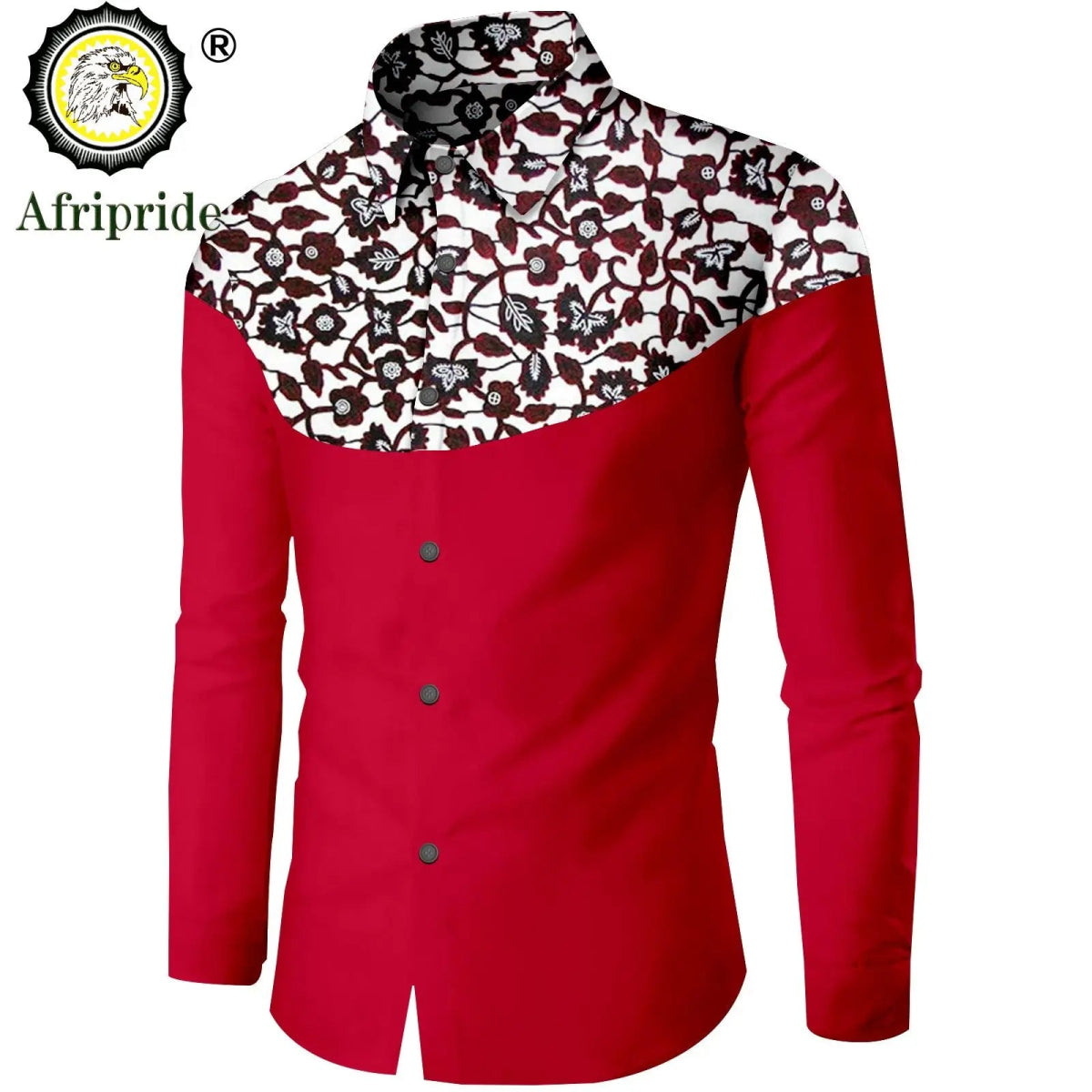 Dashiki African Men’s Long Sleeve Shirt – Ankara Print Single - Breasted Dress Shirt - Free Delivery Worldwide only at Flexi Africa