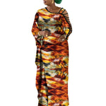 Dashiki Print Mermaid Party Dress for Women – African Cotton Evening Gown with Cut - Out Sleeves - Free Delivery Worldwide only at Flexi Africa