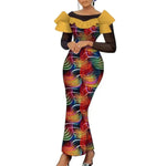 Elegant African Ankara Maxi Dress for Women – Traditional Dashiki Style - Free Delivery Worldwide only at Flexi Africa