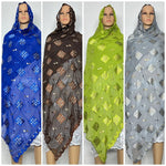 Elegant African Chiffon Hijab for Women – Embroidered Pashmina Shawl Headscarf - Free Delivery Worldwide only at Flexi Africa